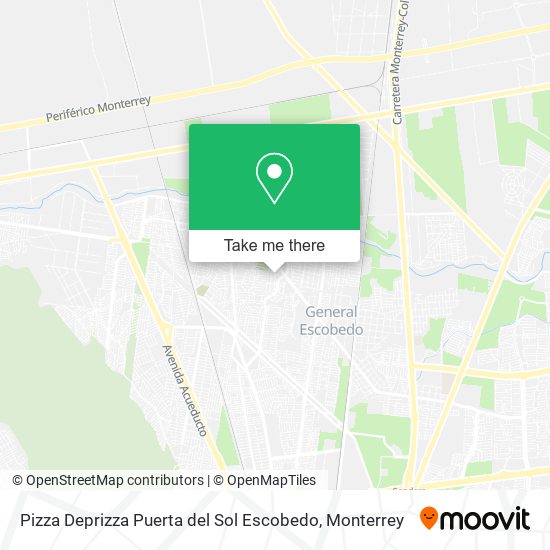 Mapa de Pizza Deprizza Puerta del Sol Escobedo