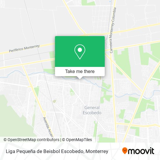 Liga Pequeña de Beisbol Escobedo map