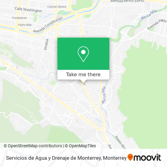 Mapa de Servicios de Agua y Drenaje de Monterrey
