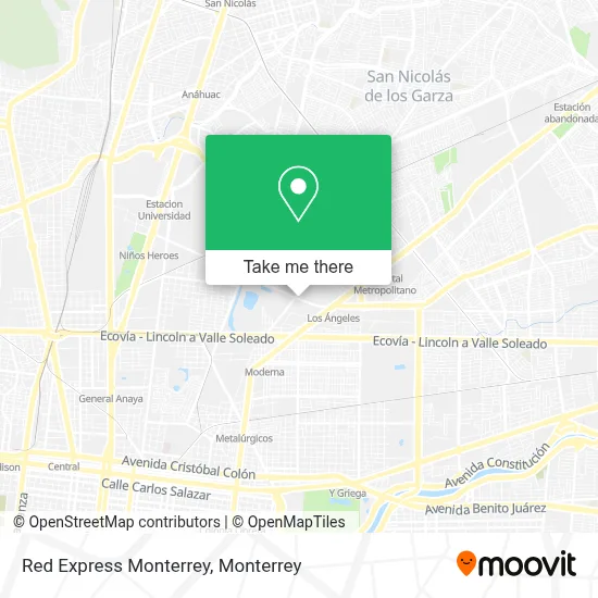 Red Express Monterrey map