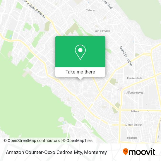 Mapa de Amazon Counter-Oxxo Cedros Mty