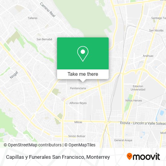 Capillas y Funerales San Francisco map