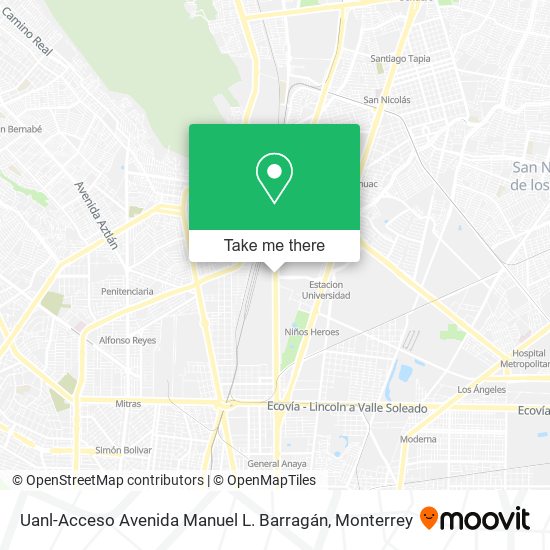 Mapa de Uanl-Acceso Avenida Manuel L. Barragán