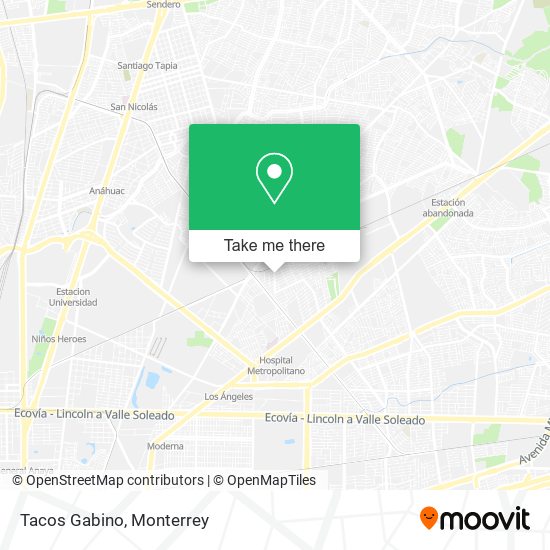 Mapa de Tacos Gabino