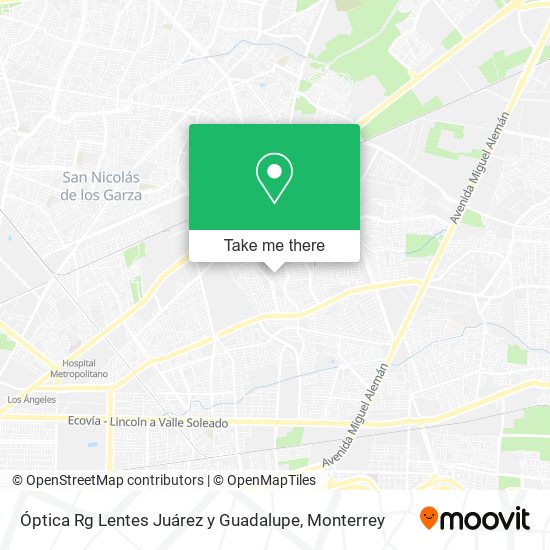 Óptica Rg Lentes Juárez y Guadalupe map
