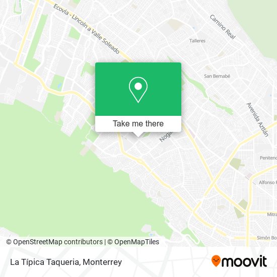 Mapa de La Típica Taqueria