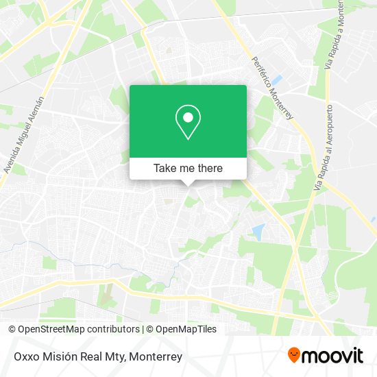 Oxxo Misión Real Mty map