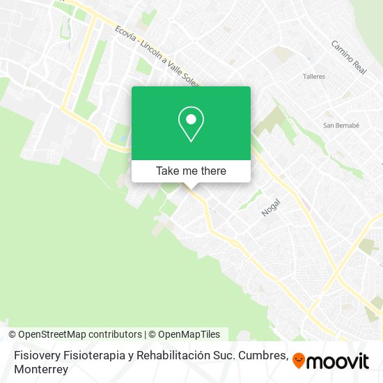 Mapa de Fisiovery Fisioterapia y Rehabilitación Suc. Cumbres