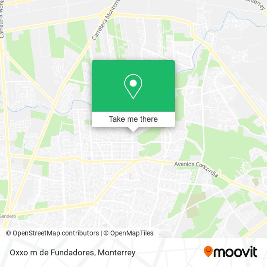 Oxxo m de Fundadores map