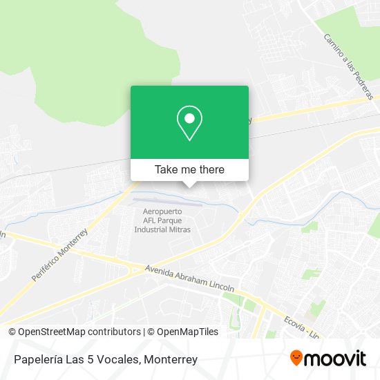 Papelería Las 5 Vocales map