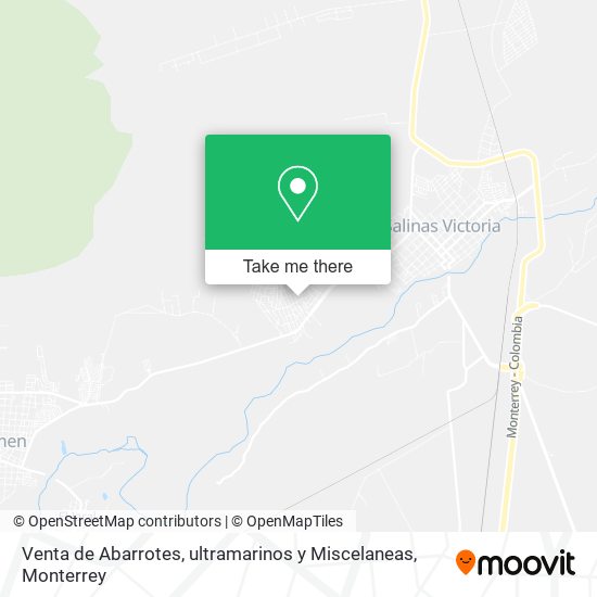 Mapa de Venta de Abarrotes, ultramarinos y Miscelaneas
