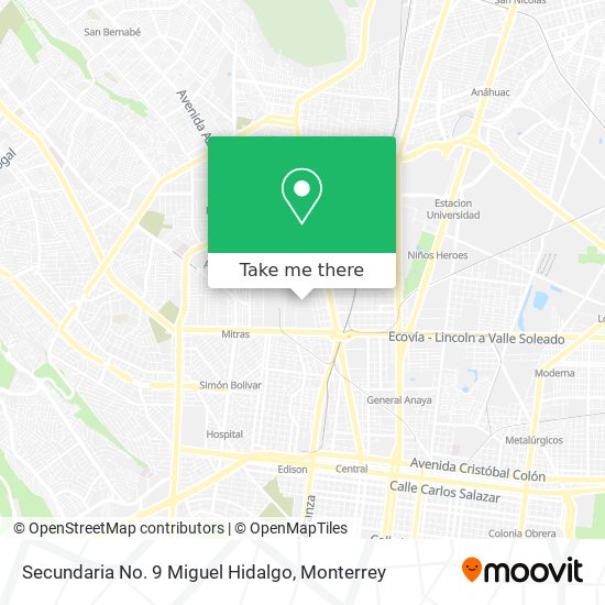 Secundaria No. 9 Miguel Hidalgo map