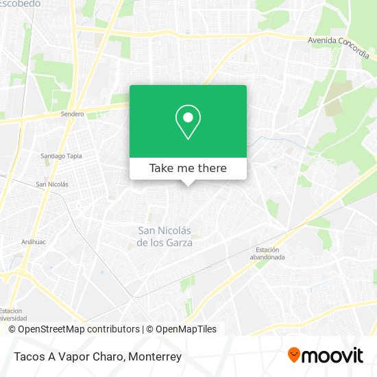 Mapa de Tacos A Vapor Charo