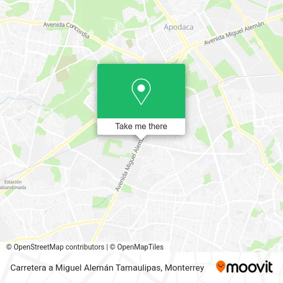 Mapa de Carretera a Miguel Alemán Tamaulipas