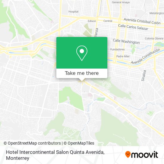 Hotel Intercontinental Salon Quinta Avenida map