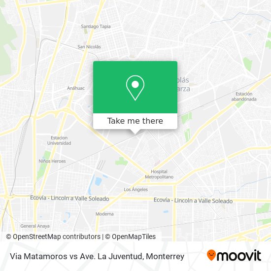 Mapa de Via Matamoros vs Ave. La Juventud