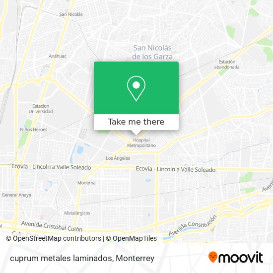 Mapa de cuprum metales laminados