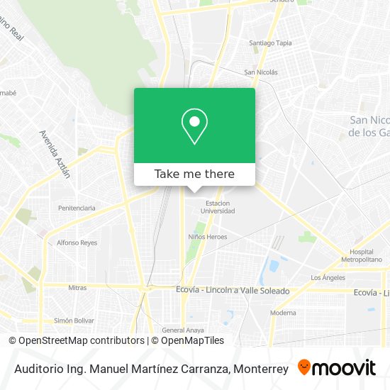 Auditorio Ing. Manuel Martínez Carranza map