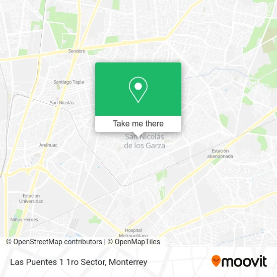 Las Puentes 1 1ro Sector map