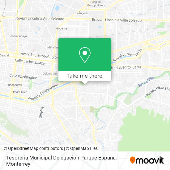 Tesoreria Municipal Delegacion Parque Espana map