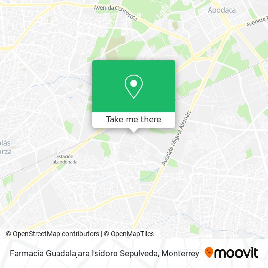 Mapa de Farmacia Guadalajara Isidoro Sepulveda