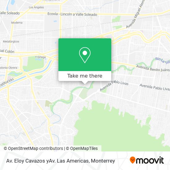 Av. Eloy Cavazos yAv. Las Americas map