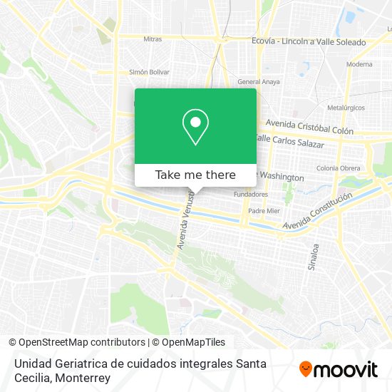 Mapa de Unidad Geriatrica de cuidados integrales Santa Cecilia