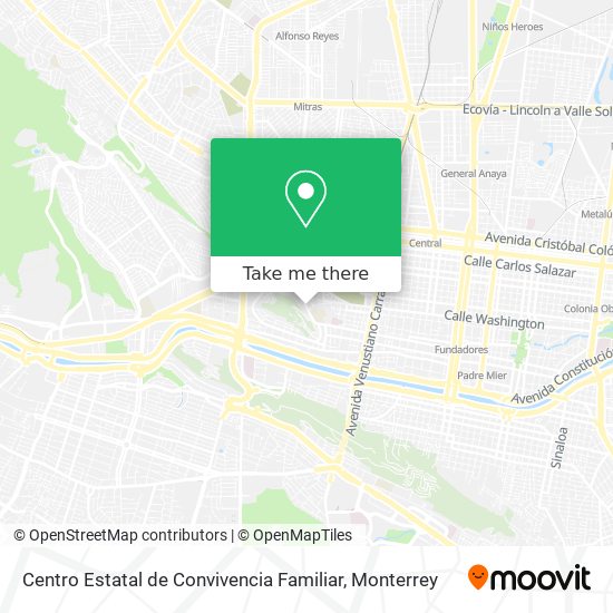 Mapa de Centro Estatal de Convivencia Familiar