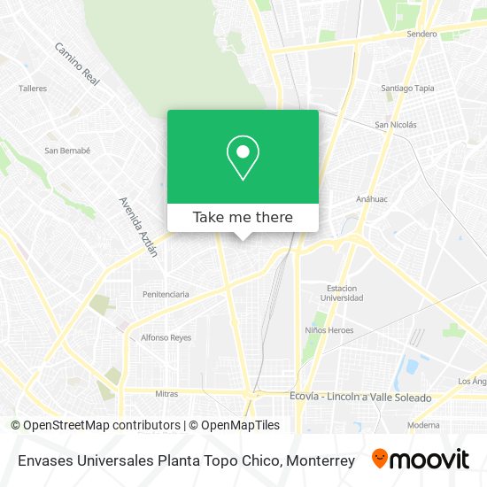 Mapa de Envases Universales Planta Topo Chico