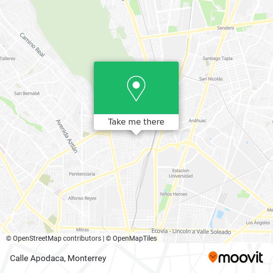 How to get to Calle Apodaca in Monterrey by Bus or Metrorrey?