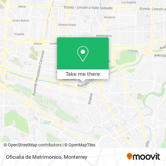 Mapa de Oficialia de Matrimonios