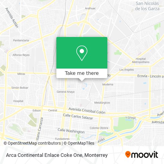 Arca Continental Enlace Coke One map