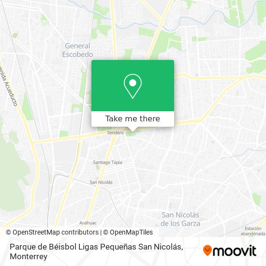 Parque de Béisbol Ligas Pequeñas San Nicolás map