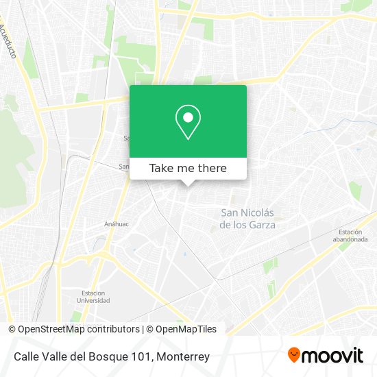 Calle Valle del Bosque 101 map