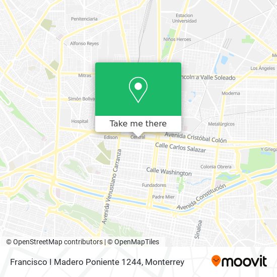 Mapa de Francisco I Madero Poniente 1244