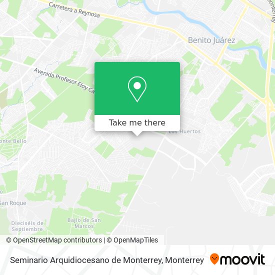 Mapa de Seminario Arquidiocesano de Monterrey