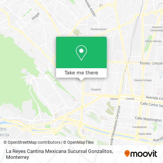Mapa de La Reyes Cantina Mexicana Sucursal Gonzalitos