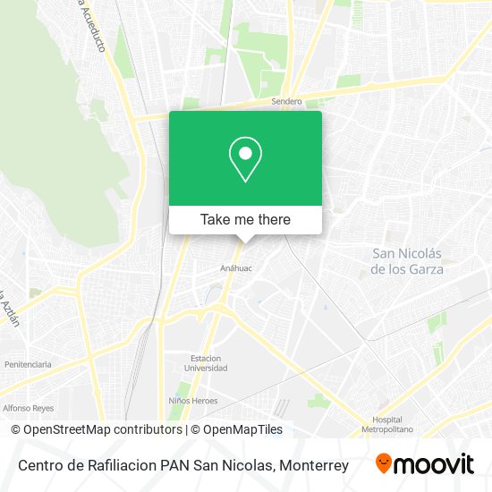 Mapa de Centro de Rafiliacion PAN San Nicolas