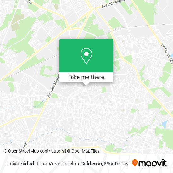 Universidad Jose Vasconcelos Calderon map