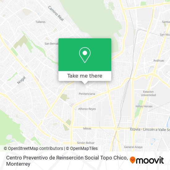 Centro Preventivo de Reinserción Social Topo Chico map