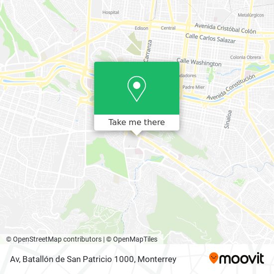 Mapa de Av, Batallón de San Patricio 1000