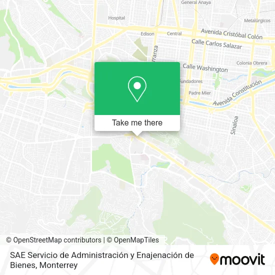 SAE Servicio de Administración y Enajenación de Bienes map