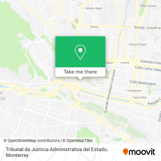 Mapa de Tribunal de Justicia Administrativa del Estado