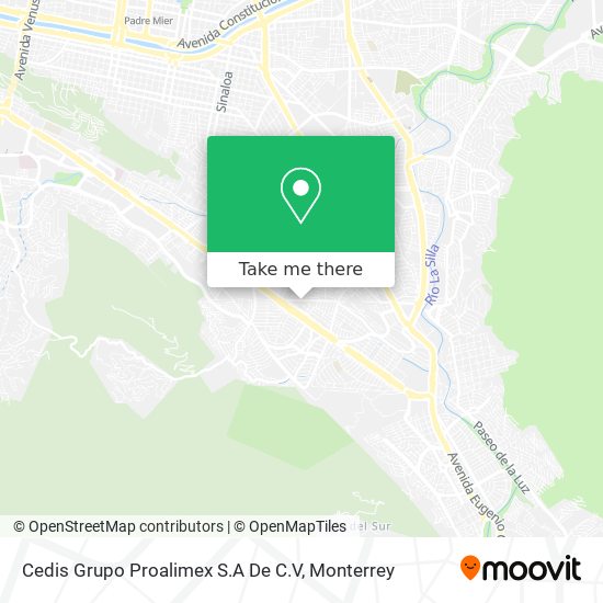 Mapa de Cedis Grupo Proalimex S.A De C.V