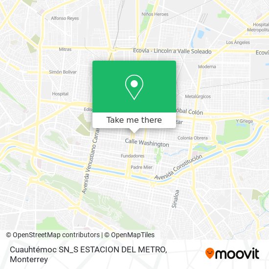 Mapa de Cuauhtémoc SN_S ESTACION DEL METRO