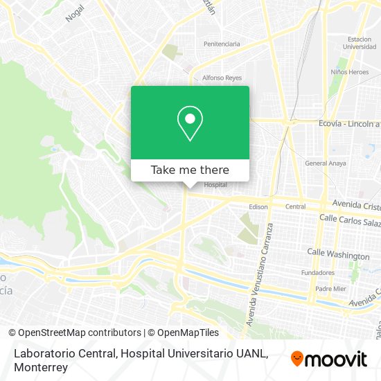 Laboratorio Central, Hospital Universitario UANL map