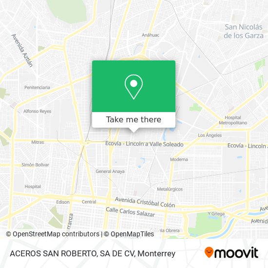 ACEROS SAN ROBERTO, SA DE CV map
