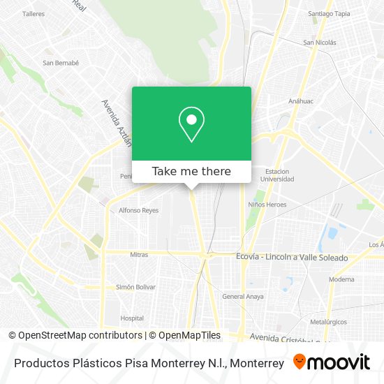 Mapa de Productos Plásticos Pisa Monterrey N.l.