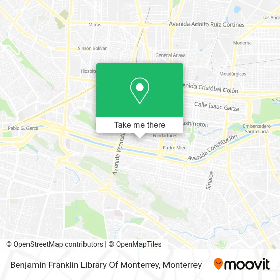 Benjamin Franklin Library Of Monterrey map