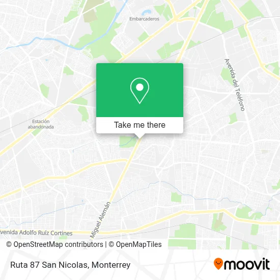 Ruta 87 San Nicolas map